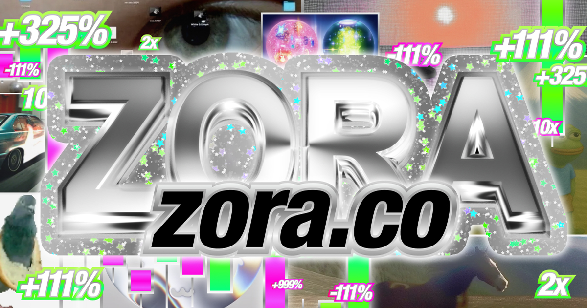 Zora application banner showing the main interface